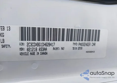 2013 Dodge Charger Se z USA, uszkodzony, nr VIN 2C3CDXBG1DH628417
